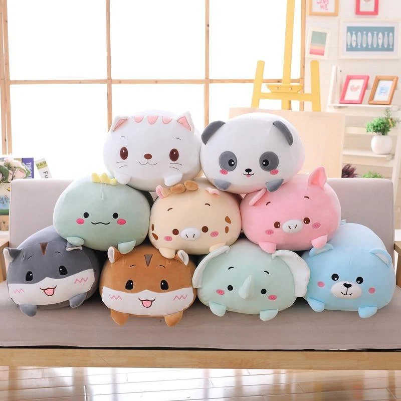 Kawaii 9 Stile Tier Katze Hirsch Hamster Elefant Plüschtier Weiche Cartoon Panda Schwein Bär Dinosaurier Gefüllte Puppe Cartoon Kissen Geschenk