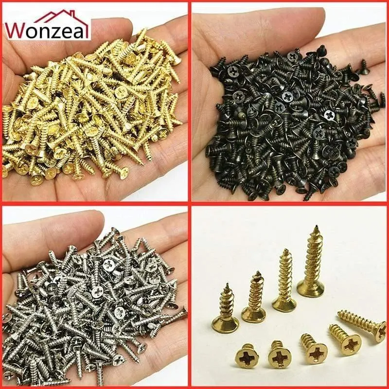 100 Stück / Packung M2 M2.5 M3 Stahl Mini Micro Small Phillips Flachkopf Kreuz Rundpfannenkopf Selbstschneidende Schrauben Holzmöbelschrauben