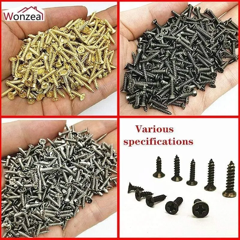 100 Stück / Packung M2 M2.5 M3 Stahl Mini Micro Small Phillips Flachkopf Kreuz Rundpfannenkopf Selbstschneidende Schrauben Holzmöbelschrauben