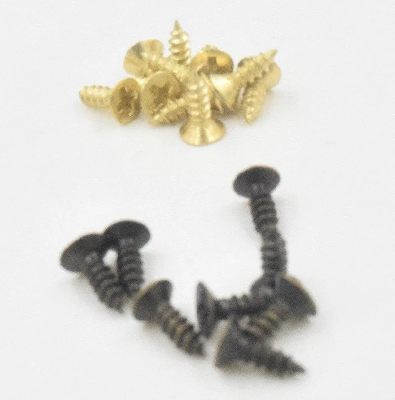 100 Stück 2 x 5 mm, 2 x 6 mm, 2 x 8 mm, 2 x 10 mm, flache kleine Schraube, Zimmermannsschraube, Hardware-Zubehörbox, Holzmöbel