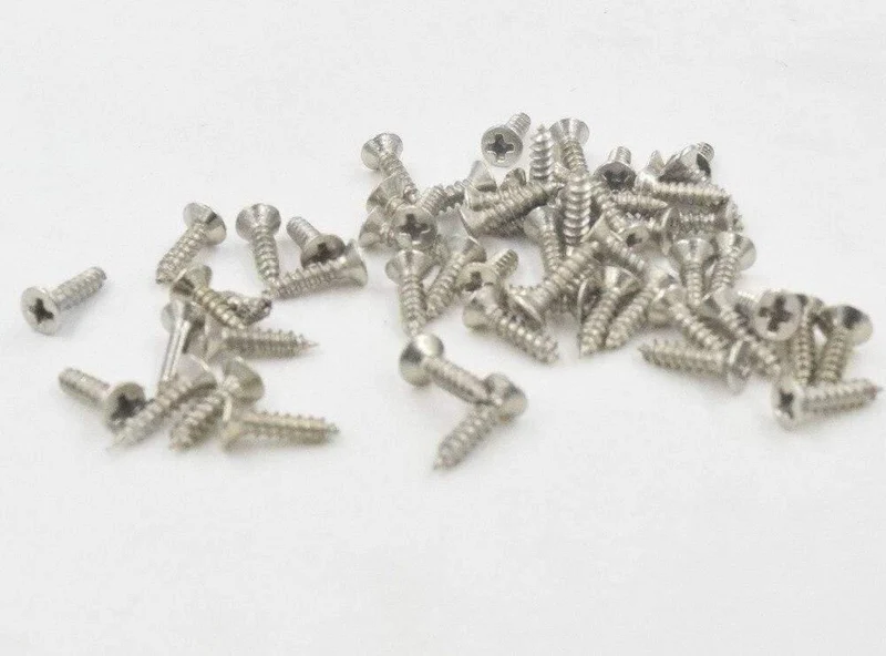 100 Stück 2 x 5 mm, 2 x 6 mm, 2 x 8 mm, 2 x 10 mm, flache kleine Schraube, Zimmermannsschraube, Hardware-Zubehörbox, Holzmöbel