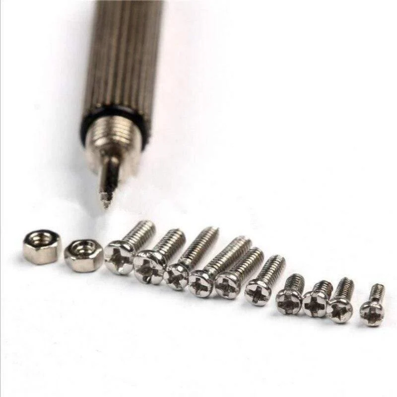 1Box ​​(600 Stück) 12 Arten von kleinen Schrauben Muttern Sortiment Kit M1 M1.2 M1.4 M1.6 Schraube für Uhren Glaslose Reparaturwerkzeuge Tornillos