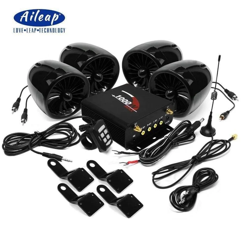 1000W Motorrad Audio 4 Kanal Verstärker Stereo Bluetooth Lautsprecher Mit MP3 FM Radio USB SD Karte Für ATV / UTV / Boot / Marine