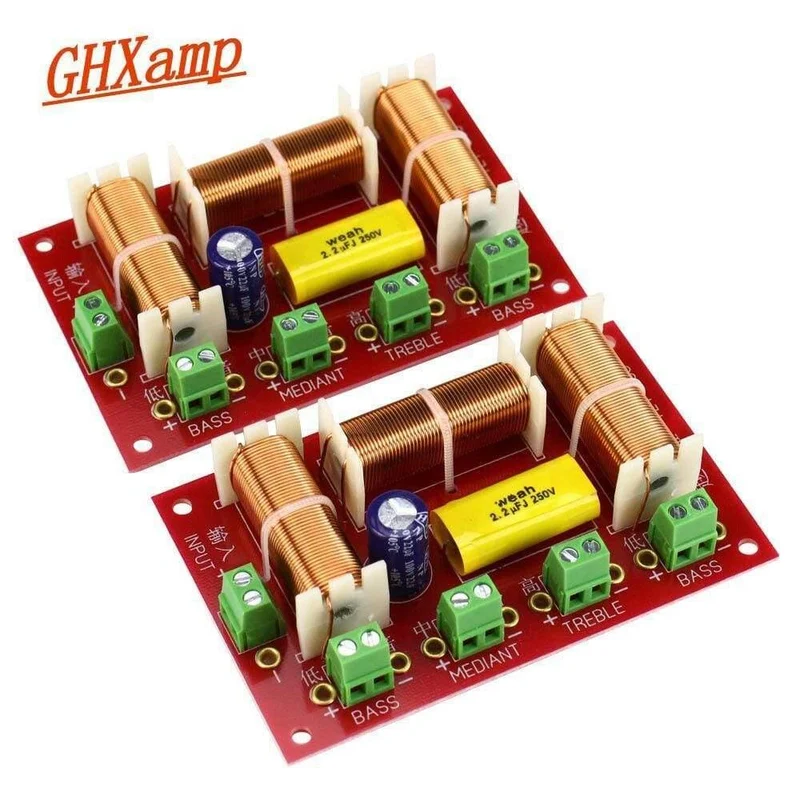GHXAMP Höhen + Mitteltöner + Dual Bass Lautsprecher Crossover Audio 4-Wege 3-Wege Crossover Lautsprecher Filter Frequenzteiler 200W 2PCS