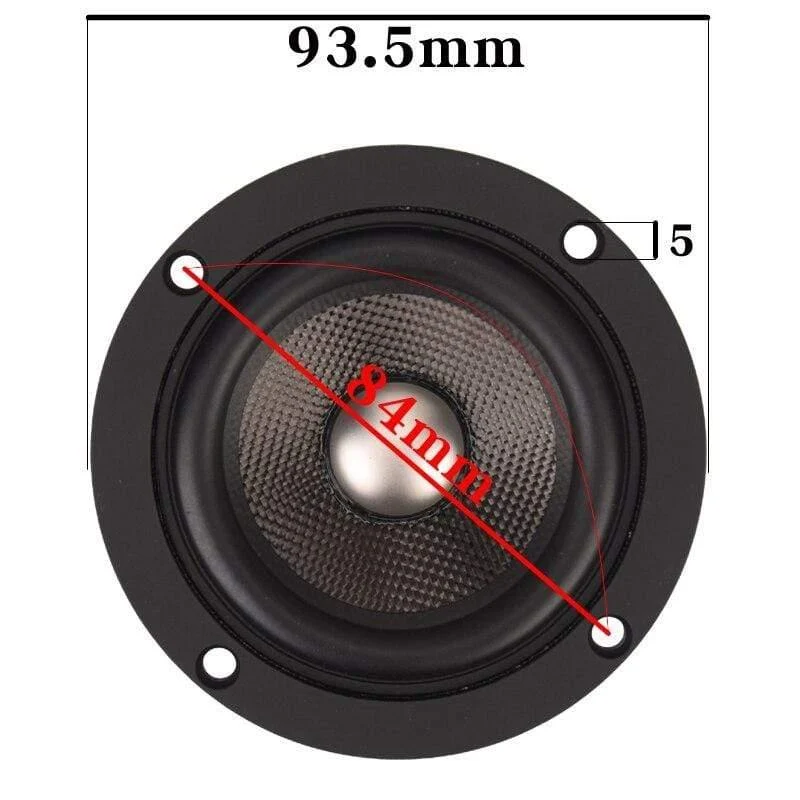 HIFIDIY LIVE Hifi 3.7 Zoll 93 mm Vollfrequenz-Lautsprechereinheit 4 OHM 30 W High Alto Bass-Lautsprecher P3-93 Titan-Kohlefaser