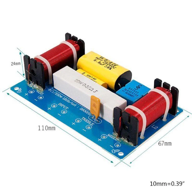 WEAH-338 3-Wege-120-W-Lautsprecher-Audio-Frequenzteiler-Lautsprecher-Crossover-Filter