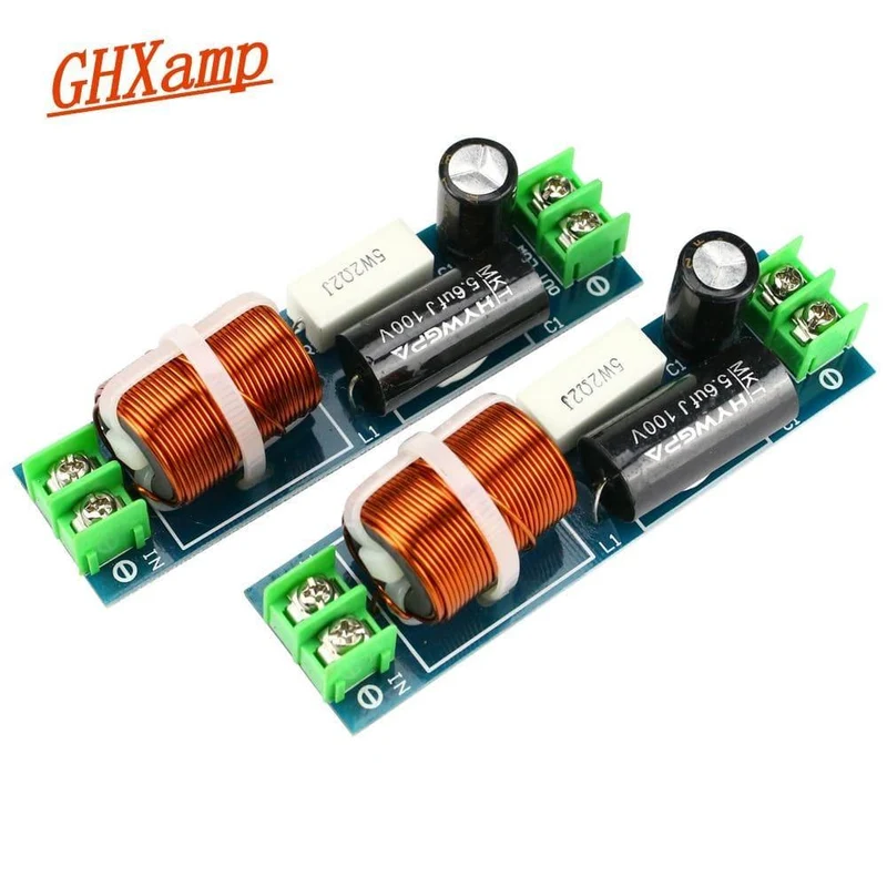 GHXAMP 60–120 W Auto-Mitteltöner-Crossover-Lautsprecher, 1 Weg Mediant Mittelfrequenzteiler für 2–6.5 Zoll Lautsprecherfilter, 2 Stück