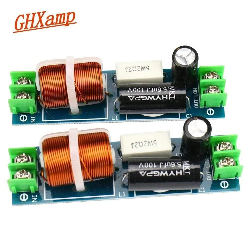 GHXAMP 60–120 W Auto-Mitteltöner-Crossover-Lautsprecher, 1 Weg Mediant Mittelfrequenzteiler für 2–6.5 Zoll Lautsprecherfilter, 2 Stück