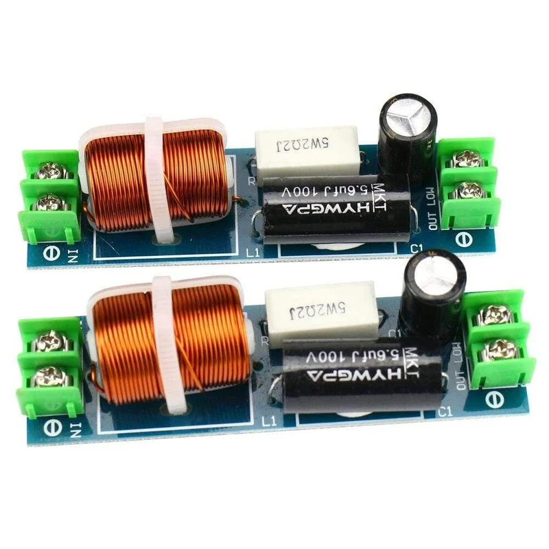 GHXAMP 60–120 W Auto-Mitteltöner-Crossover-Lautsprecher, 1 Weg Mediant Mittelfrequenzteiler für 2–6.5 Zoll Lautsprecherfilter, 2 Stück