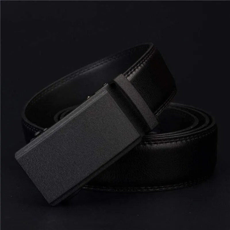 Herren Gürtel Automatische Ratschenschnalle Mit Kuh Echtledergürtel Für Herren Luxus Marke Männlicher Gurt 110-130cm Länge