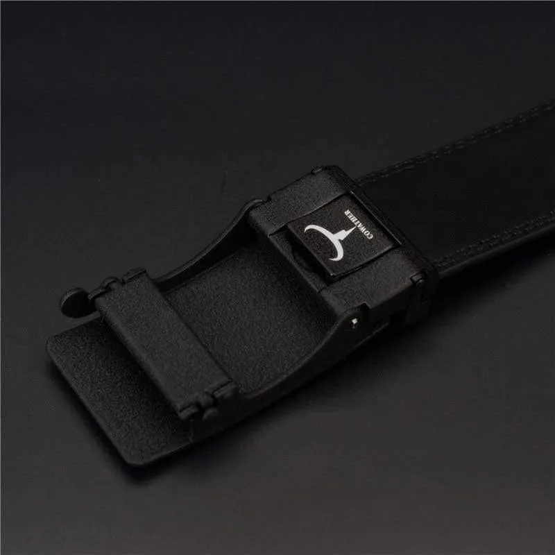 Herren Gürtel Automatische Ratschenschnalle Mit Kuh Echtledergürtel Für Herren Luxus Marke Männlicher Gurt 110-130cm Länge