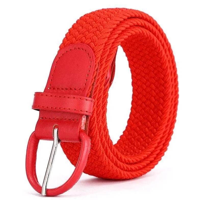 Männer Frauen Elastic Stretch Taillengürtel Schwarz Canvas Stretch Geflochtene Elastic Woven Ledergürtel Breite Hot Metal Stretch Herrengürtel
