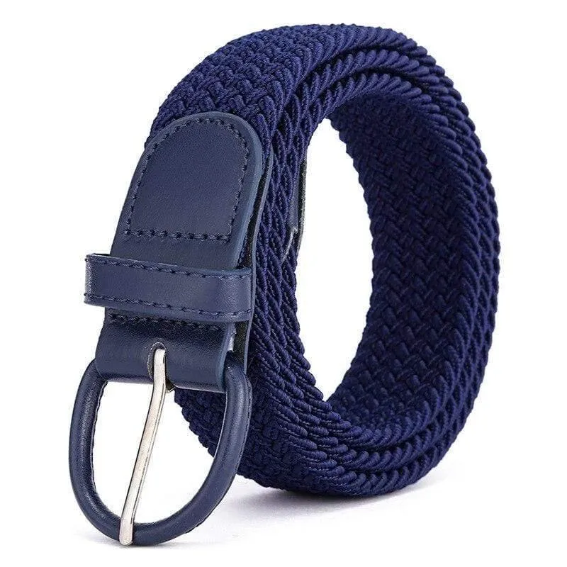 Männer Frauen Elastic Stretch Taillengürtel Schwarz Canvas Stretch Geflochtene Elastic Woven Ledergürtel Breite Hot Metal Stretch Herrengürtel