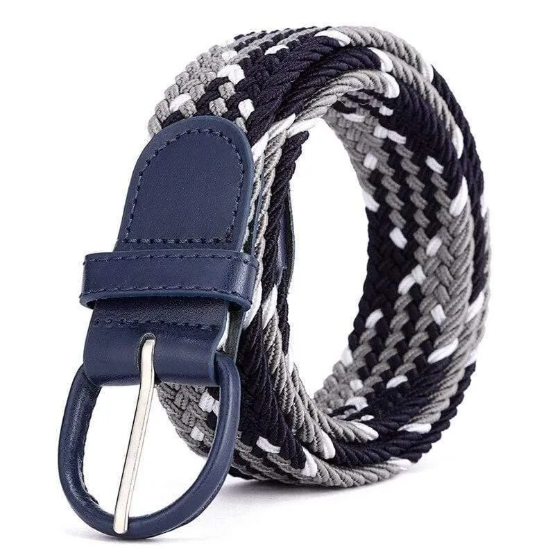 Männer Frauen Elastic Stretch Taillengürtel Schwarz Canvas Stretch Geflochtene Elastic Woven Ledergürtel Breite Hot Metal Stretch Herrengürtel