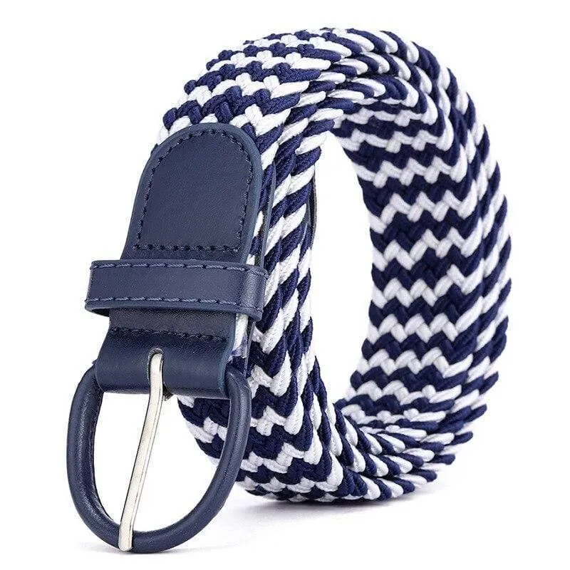 Männer Frauen Elastic Stretch Taillengürtel Schwarz Canvas Stretch Geflochtene Elastic Woven Ledergürtel Breite Hot Metal Stretch Herrengürtel