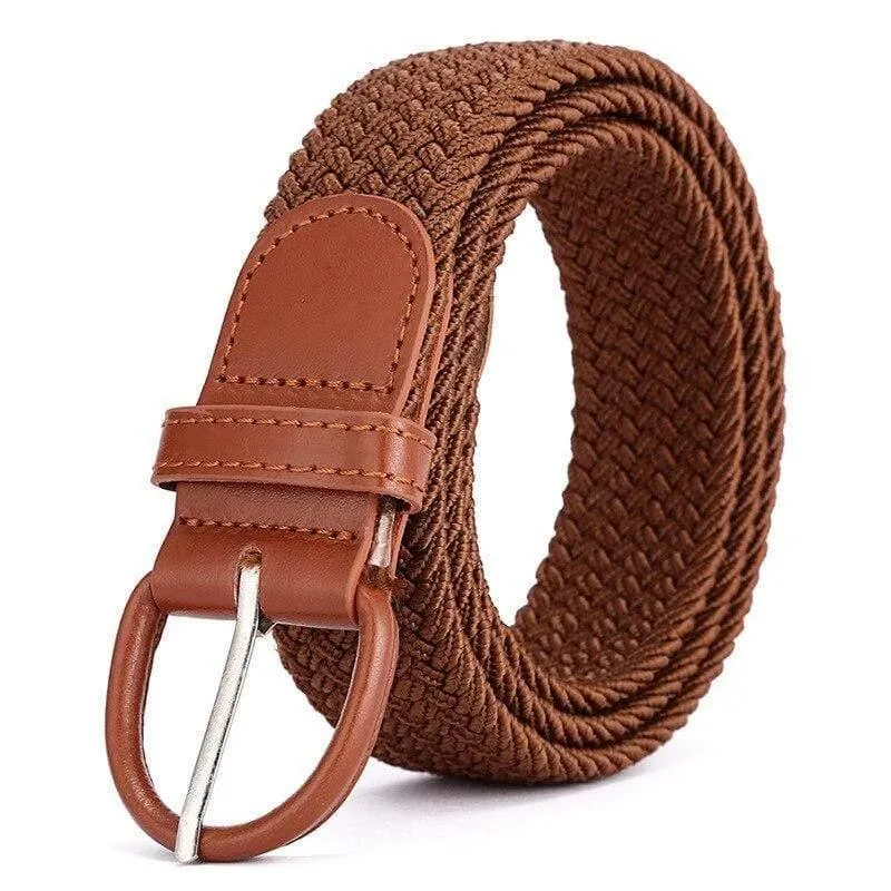 Männer Frauen Elastic Stretch Taillengürtel Schwarz Canvas Stretch Geflochtene Elastic Woven Ledergürtel Breite Hot Metal Stretch Herrengürtel