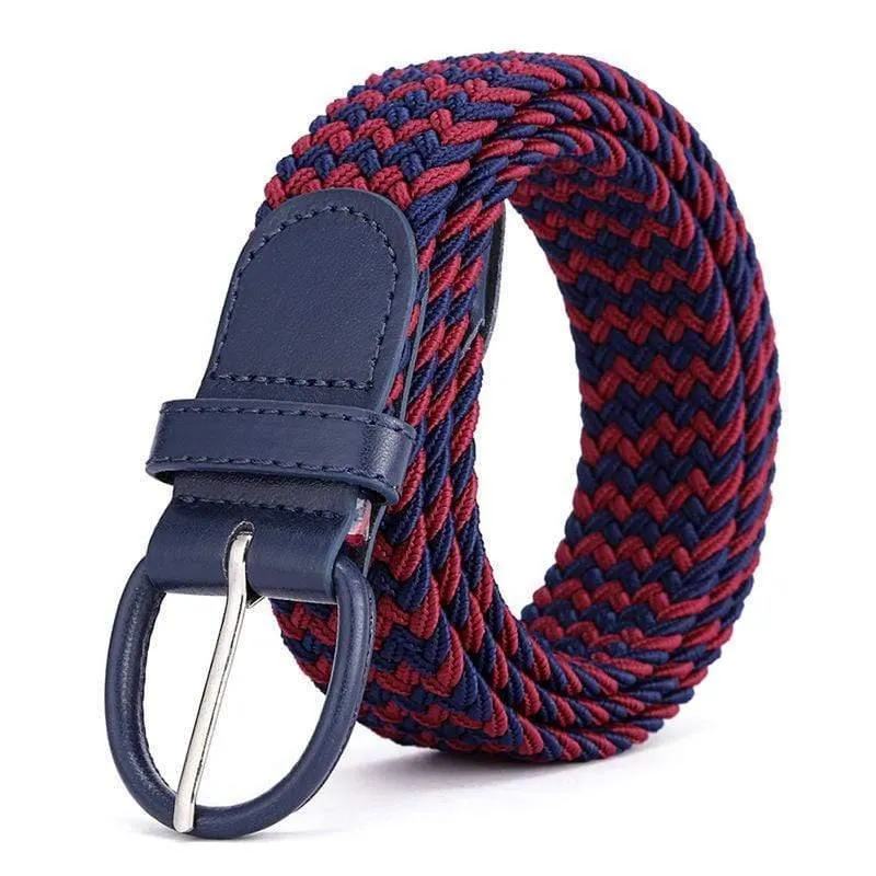 Männer Frauen Elastic Stretch Taillengürtel Schwarz Canvas Stretch Geflochtene Elastic Woven Ledergürtel Breite Hot Metal Stretch Herrengürtel