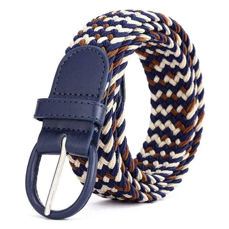 Männer Frauen Elastic Stretch Taillengürtel Schwarz Canvas Stretch Geflochtene Elastic Woven Ledergürtel Breite Hot Metal Stretch Herrengürtel