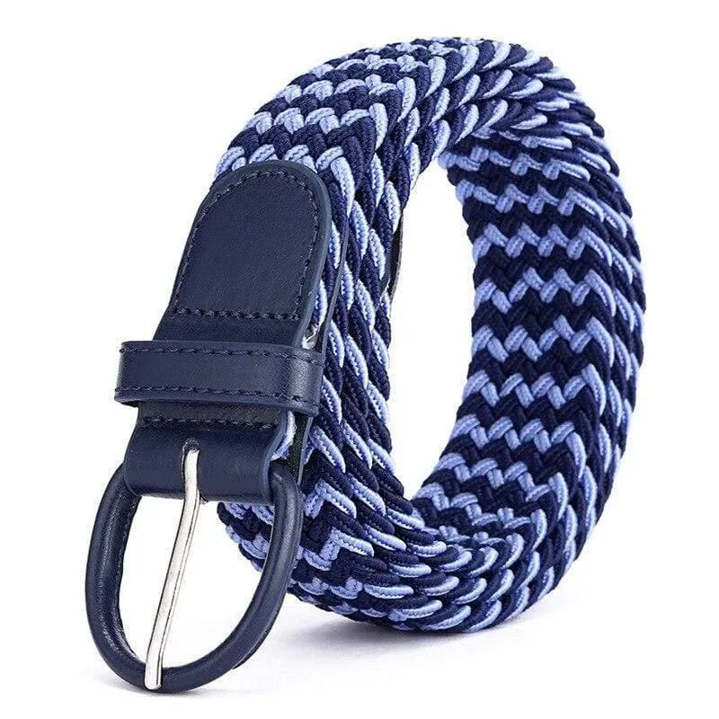 Männer Frauen Elastic Stretch Taillengürtel Schwarz Canvas Stretch Geflochtene Elastic Woven Ledergürtel Breite Hot Metal Stretch Herrengürtel