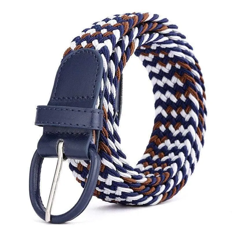 Männer Frauen Elastic Stretch Taillengürtel Schwarz Canvas Stretch Geflochtene Elastic Woven Ledergürtel Breite Hot Metal Stretch Herrengürtel