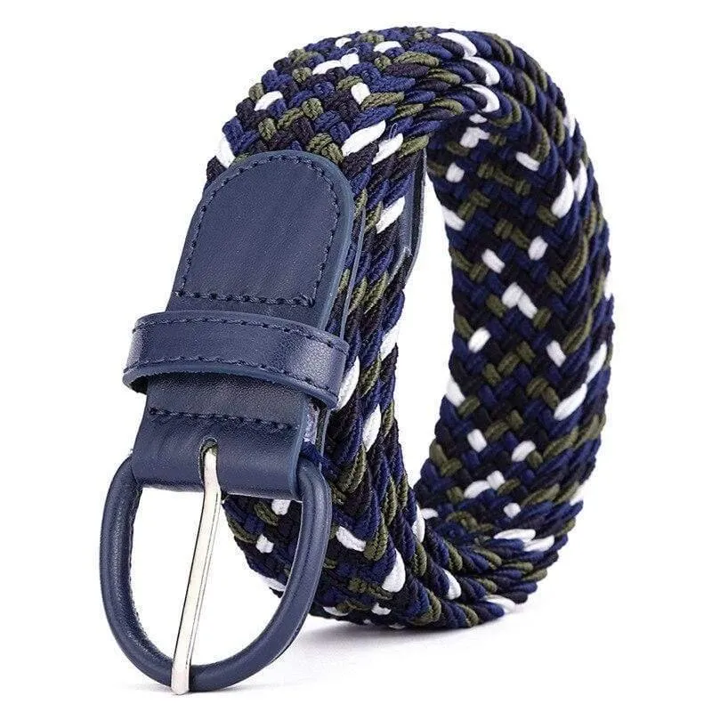 Männer Frauen Elastic Stretch Taillengürtel Schwarz Canvas Stretch Geflochtene Elastic Woven Ledergürtel Breite Hot Metal Stretch Herrengürtel