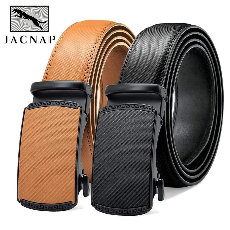 Fashion Automatic Buckle Mehrfarbiger Echtledergürtel Herren Schwarzgürtel Kuhledergürtel Für Herren 3.5 cm Breite