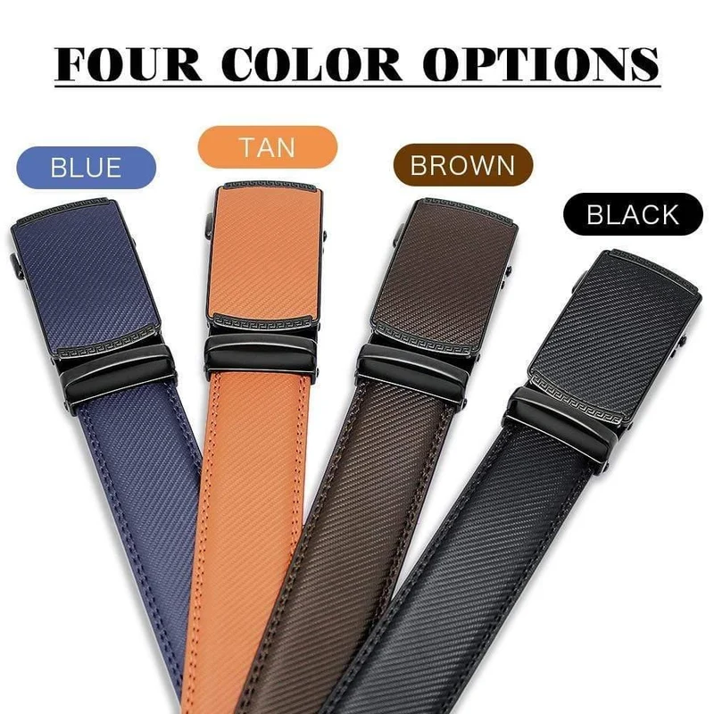 Fashion Automatic Buckle Mehrfarbiger Echtledergürtel Herren Schwarzgürtel Kuhledergürtel Für Herren 3.5 cm Breite