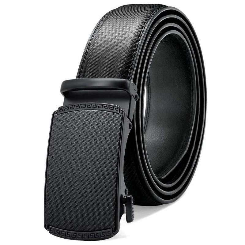 Fashion Automatic Buckle Mehrfarbiger Echtledergürtel Herren Schwarzgürtel Kuhledergürtel Für Herren 3.5 cm Breite