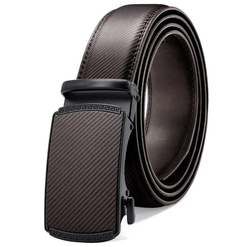Fashion Automatic Buckle Mehrfarbiger Echtledergürtel Herren Schwarzgürtel Kuhledergürtel Für Herren 3.5 cm Breite