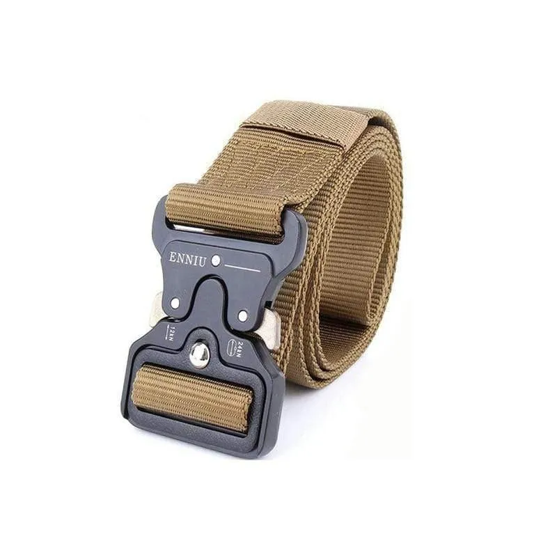 Taktischer Gürtel aus Nylon, Armeegürtel, Herren, Outdoor-Trainingsgürtel, schwarz, hochwertiger, leicht zu öffnender Gürtel mit Militärschnalle aus Metall