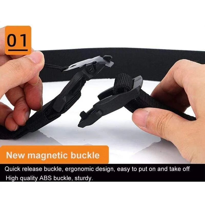 Elastischer Gürtel Hart ABS Magnetische Schnalle Herren Militärischer Taktischer Gürtel Hochfester elastischer Nylon Weicher No-Hole-Armeegürtel