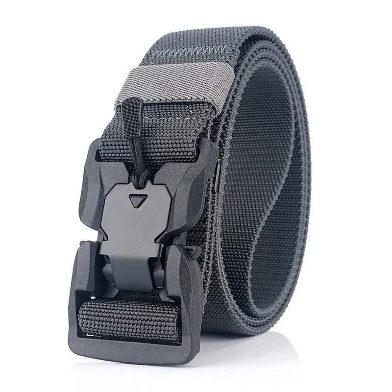 Elastischer Gürtel Hart ABS Magnetische Schnalle Herren Militärischer Taktischer Gürtel Hochfester elastischer Nylon Weicher No-Hole-Armeegürtel