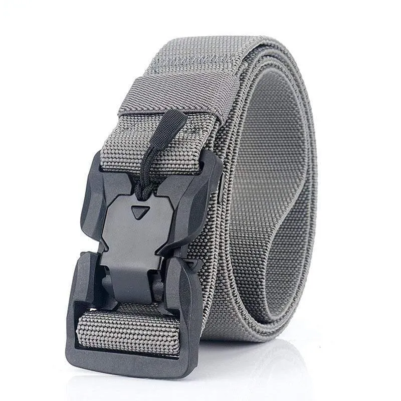 Elastischer Gürtel Hart ABS Magnetische Schnalle Herren Militärischer Taktischer Gürtel Hochfester elastischer Nylon Weicher No-Hole-Armeegürtel