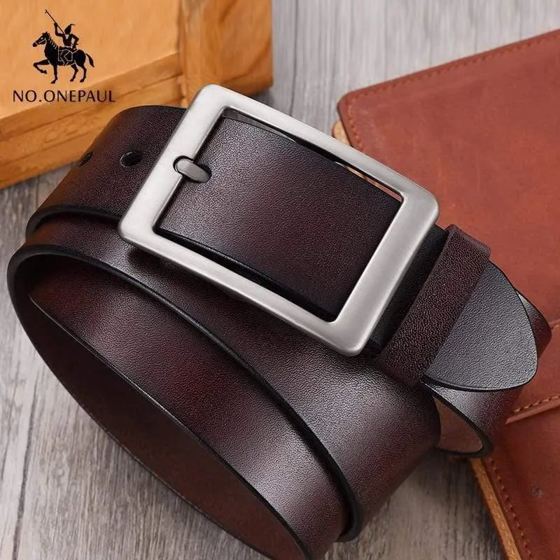 Herrengürtel Hochwertiges Kuh-Echtleder Luxus-Gurtband Herrengürtel für Männer New Fashion Classic Vintage Dornschließe