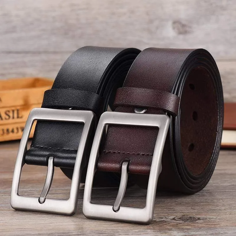 Herrengürtel Hochwertiges Kuh-Echtleder Luxus-Gurtband Herrengürtel für Männer New Fashion Classic Vintage Dornschließe