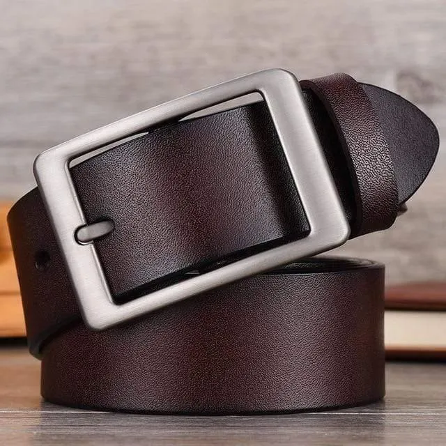 Herrengürtel Hochwertiges Kuh-Echtleder Luxus-Gurtband Herrengürtel für Männer New Fashion Classic Vintage Dornschließe