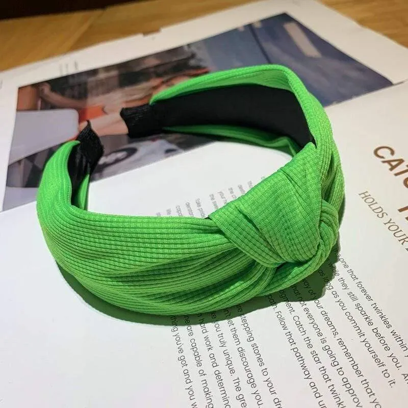 Mode Neon Farbe Tuch Frauen Haarbänder Bogen-knoten Mädchen Stirnbänder dame Kopfbedeckungen Haar Zubehör