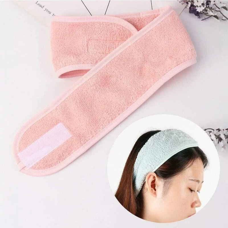 1PC Frauen verstellbare Make-up Stirnbänder Wickeln Tiara Turban Gesicht waschen Bad Salon SPA Klett-Haarband für Frauen Zubehör