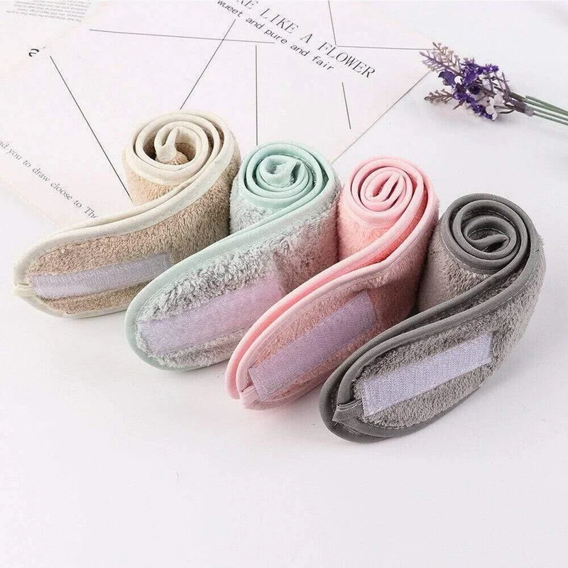 1PC Frauen verstellbare Make-up Stirnbänder Wickeln Tiara Turban Gesicht waschen Bad Salon SPA Klett-Haarband für Frauen Zubehör