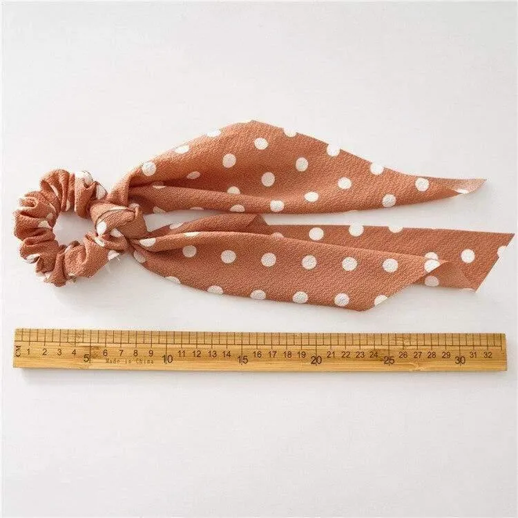 Blumendruck Haarschal Schleife Haargummis Pferdeschwanz Stirnband Für Frauen Haarschmuck Bowknot Elastic Hair Rope Haarbänder