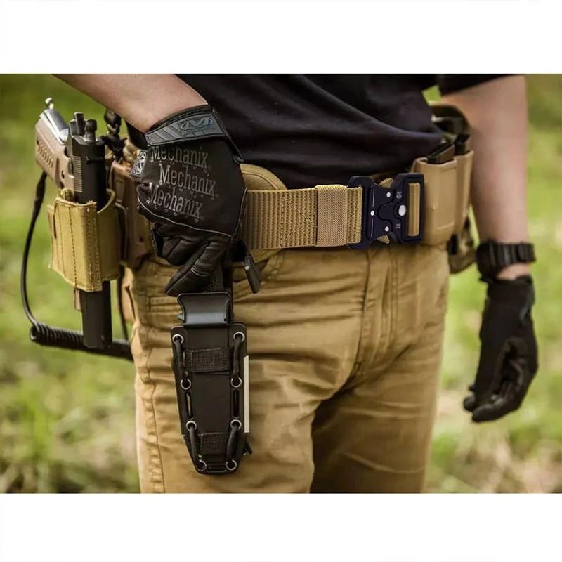 Taktischer Gürtel Nylon-Armeegürtel Neue Herren-Militär-Multifunktionsschnalle Outdoor-Sporthakengürtel 125/135 cm breit 3.8 cm