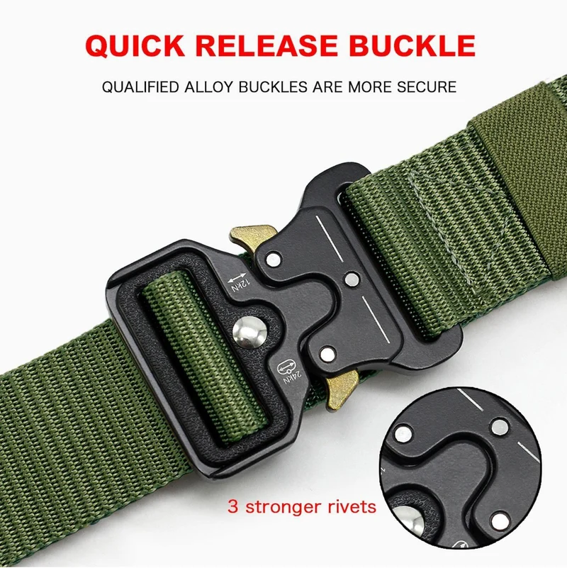 Taktischer Gürtel Nylon-Armeegürtel Neue Herren-Militär-Multifunktionsschnalle Outdoor-Sporthakengürtel 125/135 cm breit 3.8 cm