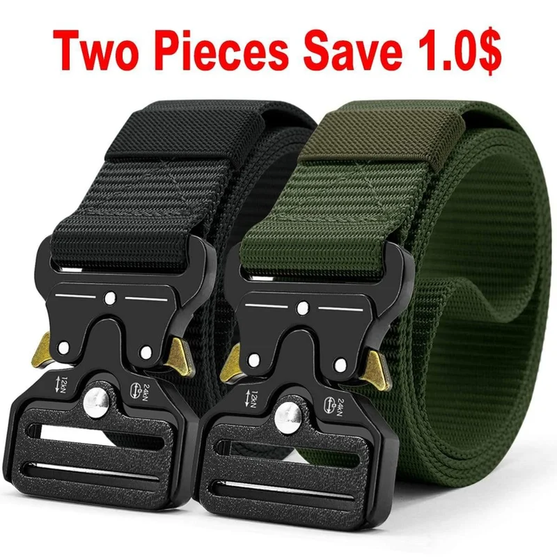 Taktischer Gürtel Nylon-Armeegürtel Neue Herren-Militär-Multifunktionsschnalle Outdoor-Sporthakengürtel 125/135 cm breit 3.8 cm