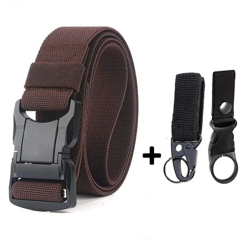 Elastischer Gürtel Männer Aluminiumlegierung Schwarz Steckbare Schnalle Taktische Gürtel Atmungsaktiver Bequemer Nylon Männlicher Jeansgürtel Hohe Qualität