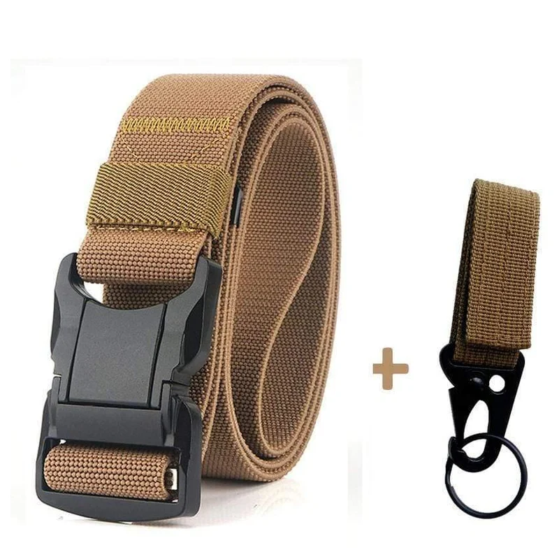Elastischer Gürtel Männer Aluminiumlegierung Schwarz Steckbare Schnalle Taktische Gürtel Atmungsaktiver Bequemer Nylon Männlicher Jeansgürtel Hohe Qualität