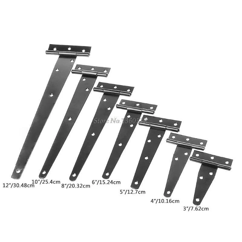 Schwarze Farbe T-Form Dreieck Scharnier Schrank Schuppen Holztür Tor Scharniere Hardware Whosale&Dropship