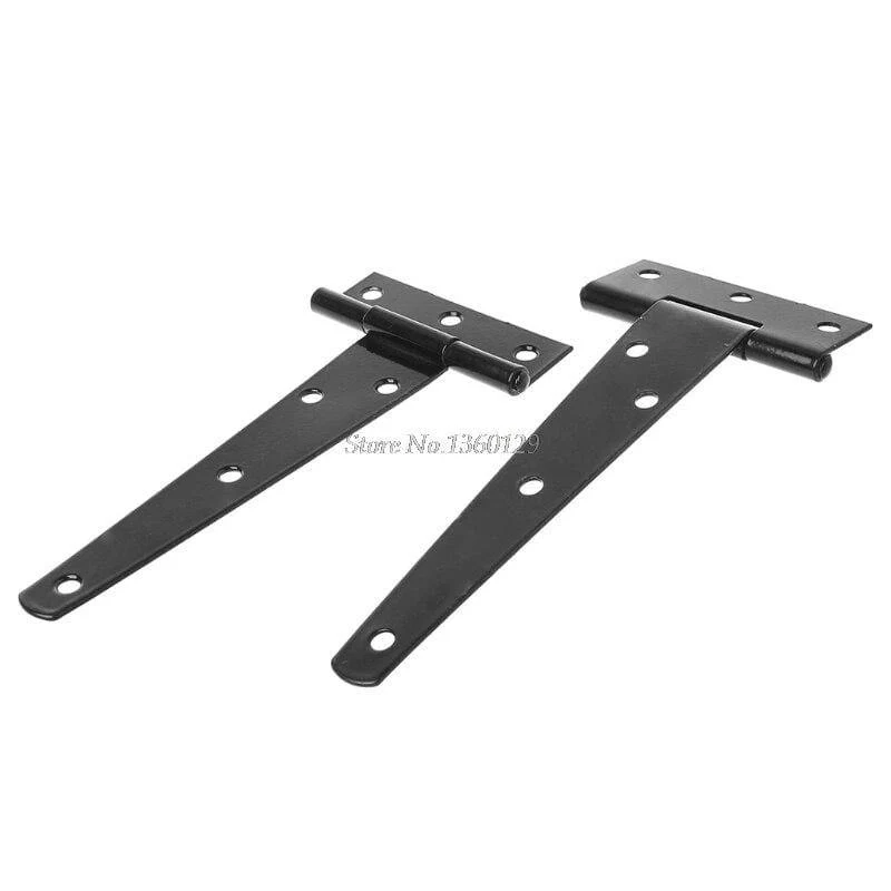 Schwarze Farbe T-Form Dreieck Scharnier Schrank Schuppen Holztür Tor Scharniere Hardware Whosale&Dropship
