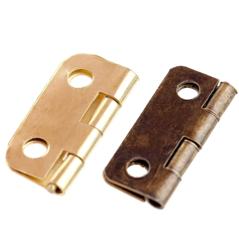 10 Stück Küchenschrank Scharniere Möbelzubehör 4 Löcher Schmuckschatullen Scharnier Möbelbeschläge 16x13mm Antik Bronze / Gold