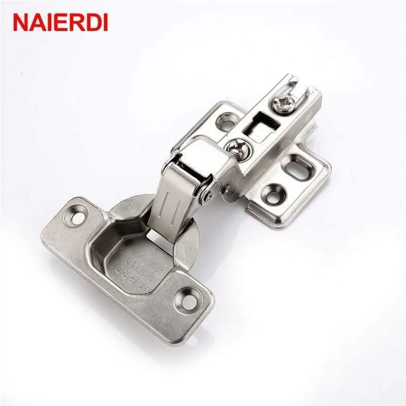 2PCS rostfreies Eisenscharnier Zwei-Kraft-Schrank Schranktür Scharniere Universal Größe Scharnier für Küche Wohnmöbel Hardware
