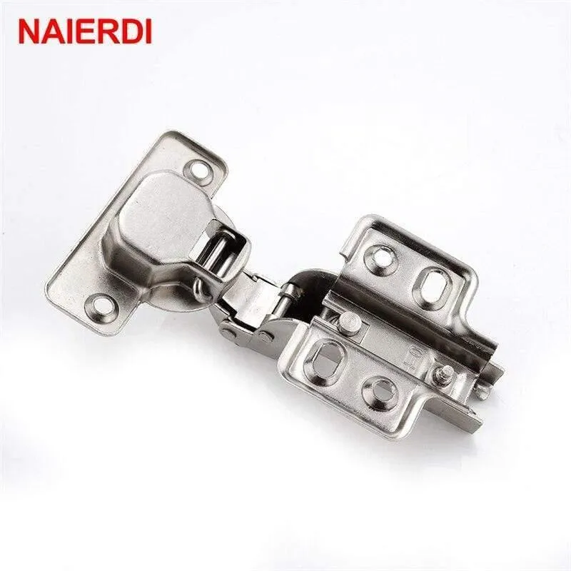 2PCS rostfreies Eisenscharnier Zwei-Kraft-Schrank Schranktür Scharniere Universal Größe Scharnier für Küche Wohnmöbel Hardware